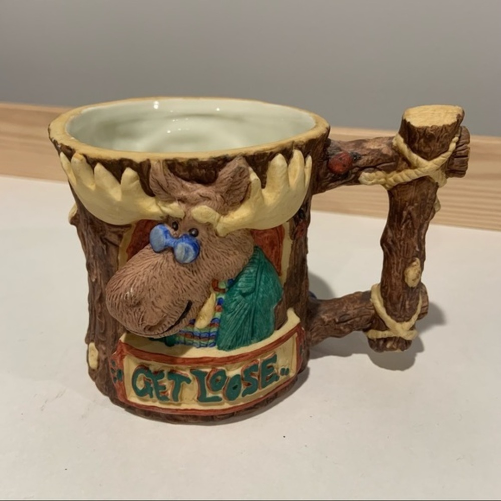 1995 Enesco Moose Creek Crossing "Get Loose With A Moose" 3D Mug